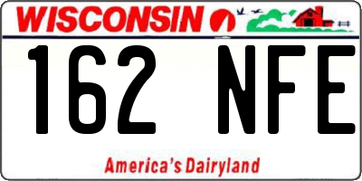 WI license plate 162NFE