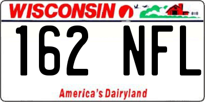 WI license plate 162NFL