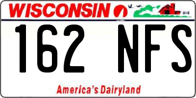 WI license plate 162NFS