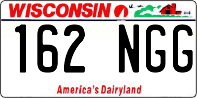 WI license plate 162NGG