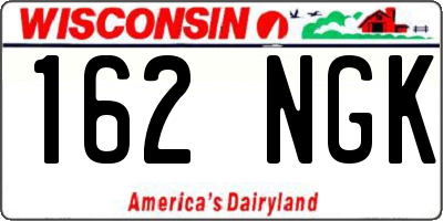 WI license plate 162NGK