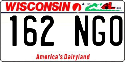 WI license plate 162NGO