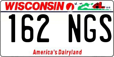 WI license plate 162NGS