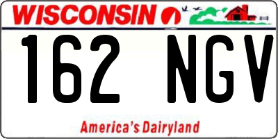 WI license plate 162NGV