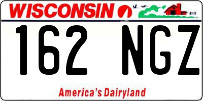 WI license plate 162NGZ