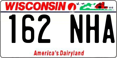 WI license plate 162NHA