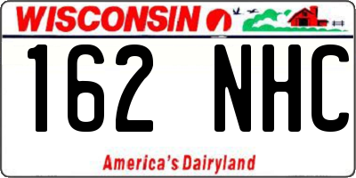 WI license plate 162NHC