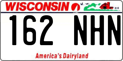 WI license plate 162NHN