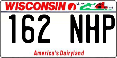 WI license plate 162NHP