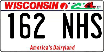 WI license plate 162NHS
