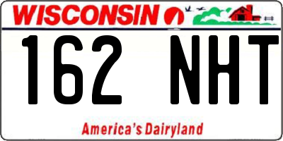 WI license plate 162NHT