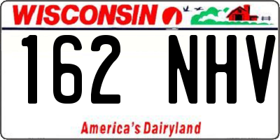 WI license plate 162NHV