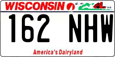 WI license plate 162NHW