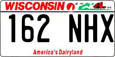 WI license plate 162NHX