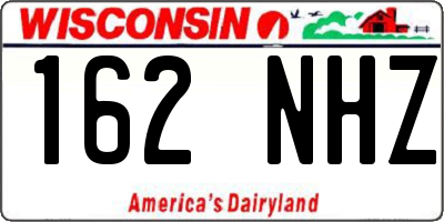 WI license plate 162NHZ