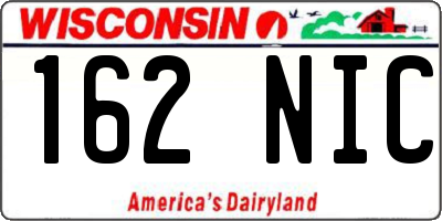 WI license plate 162NIC
