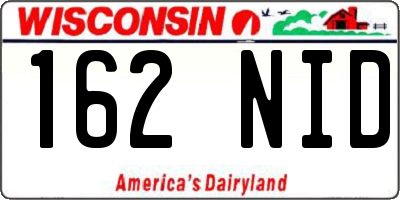 WI license plate 162NID