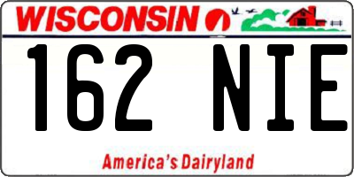 WI license plate 162NIE