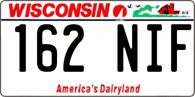 WI license plate 162NIF