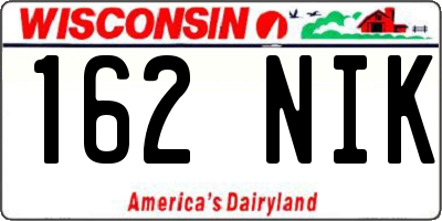 WI license plate 162NIK