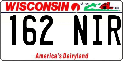 WI license plate 162NIR