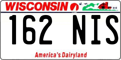 WI license plate 162NIS
