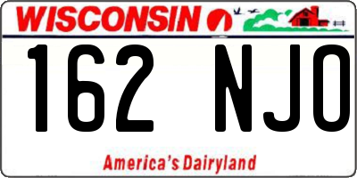WI license plate 162NJO
