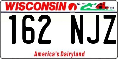 WI license plate 162NJZ