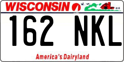 WI license plate 162NKL