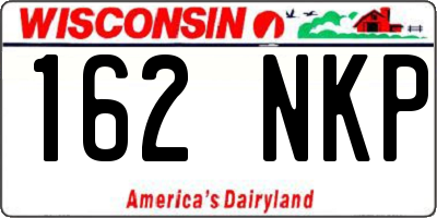 WI license plate 162NKP
