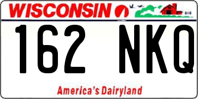 WI license plate 162NKQ