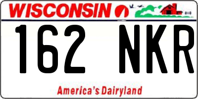 WI license plate 162NKR