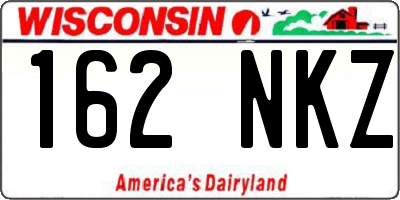 WI license plate 162NKZ