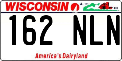 WI license plate 162NLN