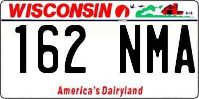 WI license plate 162NMA
