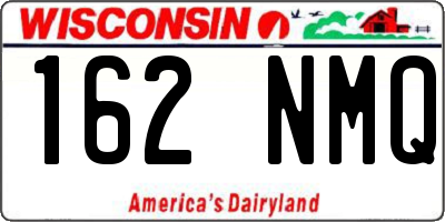 WI license plate 162NMQ