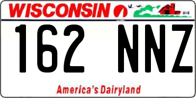 WI license plate 162NNZ