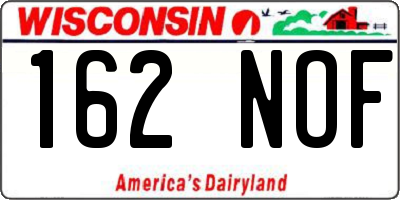 WI license plate 162NOF