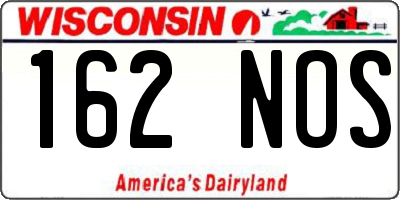 WI license plate 162NOS