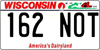 WI license plate 162NOT