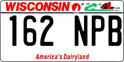 WI license plate 162NPB