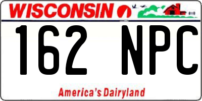 WI license plate 162NPC
