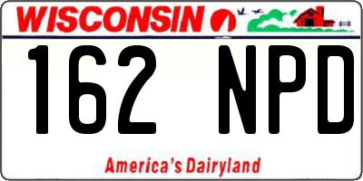 WI license plate 162NPD