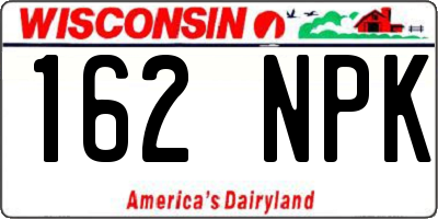 WI license plate 162NPK