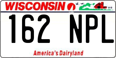 WI license plate 162NPL