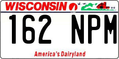 WI license plate 162NPM