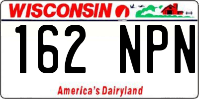 WI license plate 162NPN
