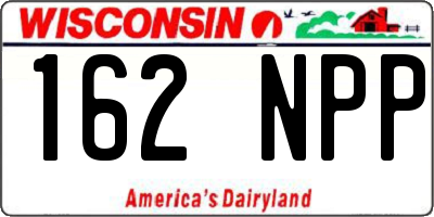 WI license plate 162NPP