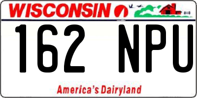 WI license plate 162NPU