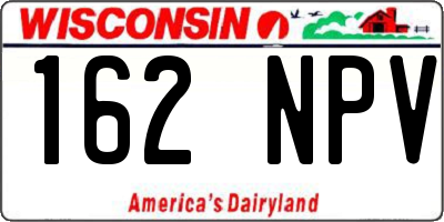 WI license plate 162NPV